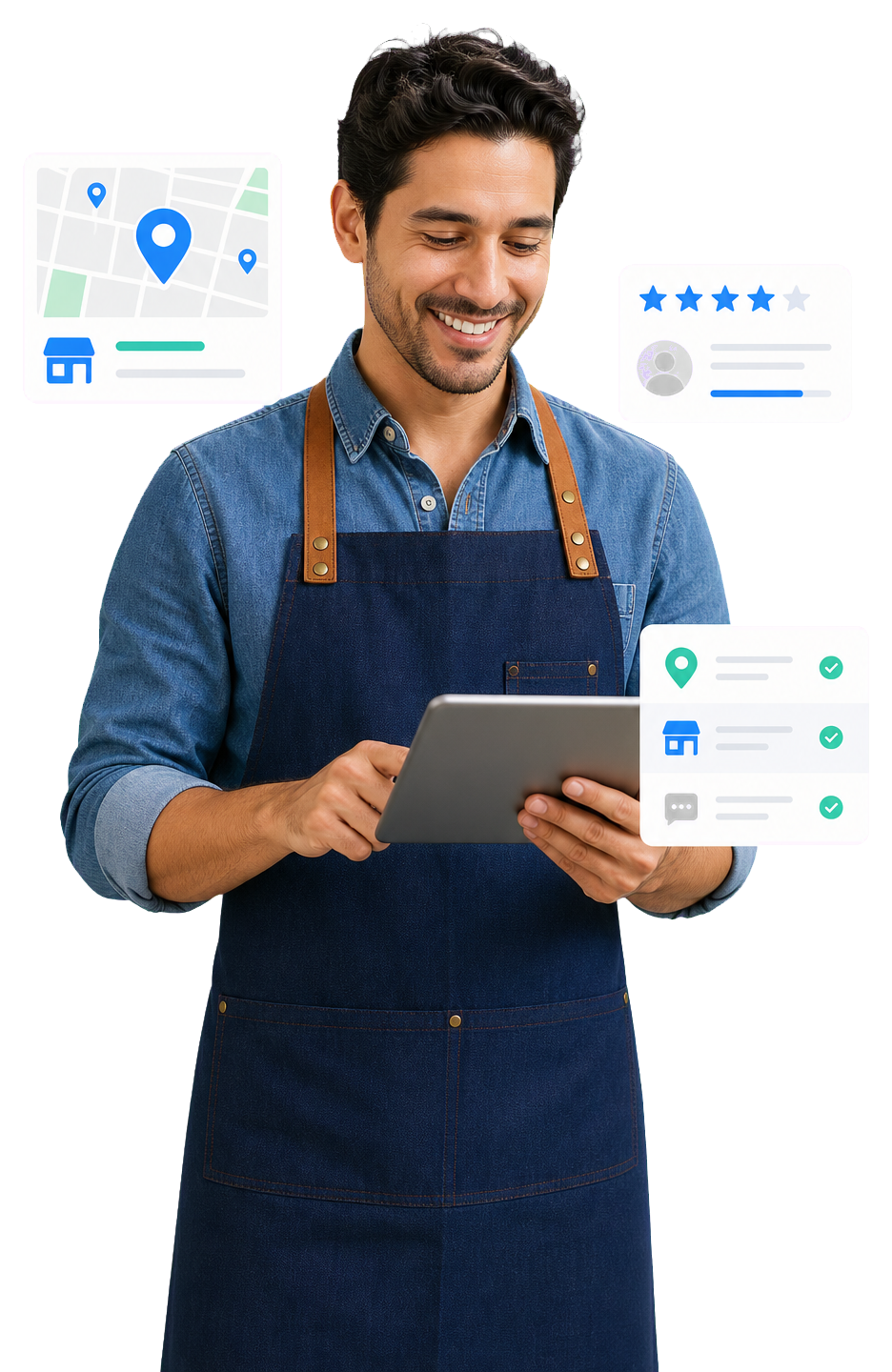 A local business owner using ListSmartly to manage listings